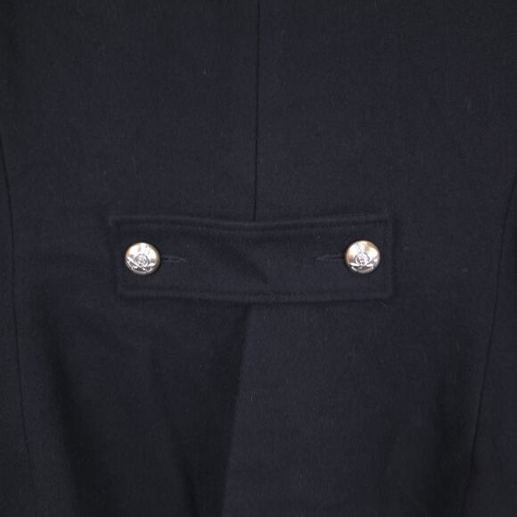 Italian Designer Hache Black 100% Virgin Wool Double Breasted Coat, Size EU 44 - Picture 5 of 8